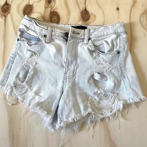 Kendall and Kylie 1 Light Wash Bleached Jean Shorts The Icon Short Size 3/26